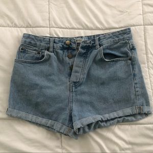 F21 high waisted jean shorts